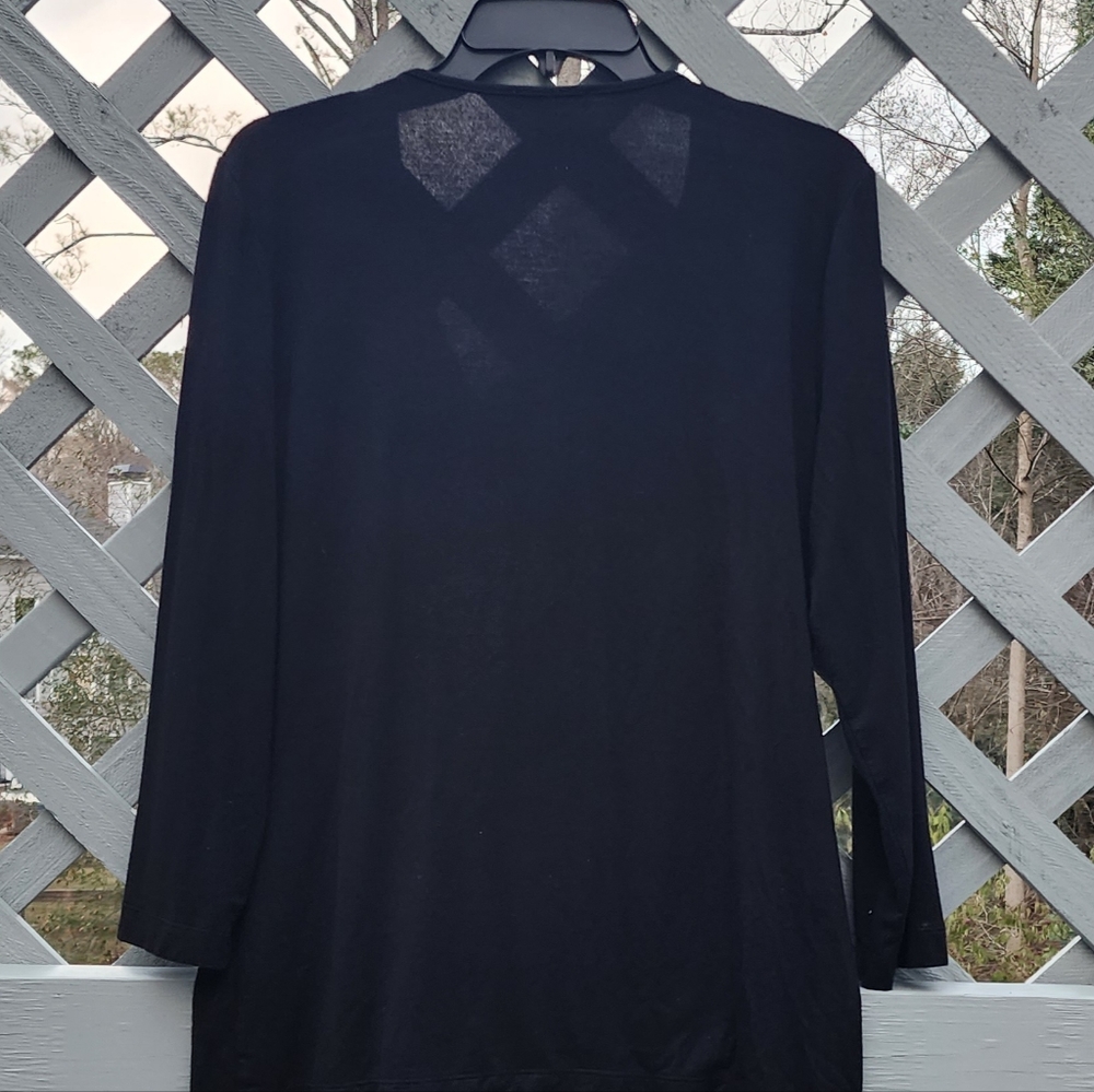 L Ruffle black Romantic top - Picture 3 of 9